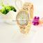 2016 High Quality Brand Women Watch Luury Gold Plated Female Dress Wristwatches Quartz Watches
