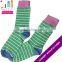 Neon Nice Strips Blue Crew Socks