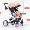 European standard style Foldable Anti-shock High View Carriage Infant Stroller Pushchair Pram(Golden)