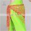 High Fashion Rose Red Crochet Belly Dance Hip Scarf With Sequin