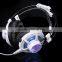 Game Headset Earphone or Gaming Headphone with Mic Stereo Bass LED Light