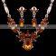 cheap fashion rhinestone earring necklace set luxury stainless steel jewelry set
