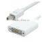 dp to Dvi Adapter Mini DisplayPort to DVI Mini Dispalyport Male Digital Audio/Video DVI/D Famale Digital Video 20cm White