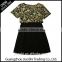 New latest fashion designs Chinese clothes supplier black short sleeve false two piece autumn women black dress