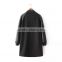 New collection lady's baseball bomber jacket long coat with PU leather sleeves
