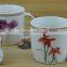 11OZ red flower design full decal print tea cups, shiny surface porcelain mug, KL5016-10305