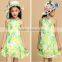 2016 new girls fruit printed chiffon bohemia beach dresses sleeveless girls smocked dress