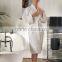 Top Quality Soft 100% cotton wholesale kimono waffle bathrobe, White Waffle Spa Robe Unisex Cotton Robe