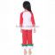 wholesale children's boutique Christmas pajamas baby girls red cotton cartoon ruffle sets for Christmas