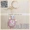 Factory Cheap Price White Pink Diamond Big Tortoise Keychain For Gifts