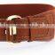 new style ladies and women fashion zinc alloy buckle all-match carved elastic super side waist belt
