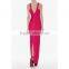 Rose V-neck Maxi Dress Formal Peplum Dress With Side Bow Bandage Dresses 2015