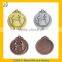 Tae kwon do medals with gold plating