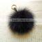 2016/2017 Cute Real Fluffy Fox fur pom pom Ball Keychain by Factory Direct Sale