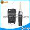 plastic 2 button flip remote key blank with black color uncut left blade without logo for opel vectra zafira