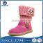 2016 New Fancy Children Knit Boots Shoes with Decorative Flower at Side