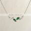 Cheap Jewelry Manufacturer Gemstone Green Cz Stone Silver Necklace