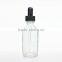 2 oz Clear Boston Round Glass Dropper Bottle