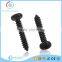 Black silvery steel pan head self tapping screw