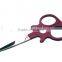 Wine red rubber blasting pattern cosmetic scissor