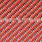 Red twill Carbon Fiber / Kevlar fabric cloth for Wallet 195gm2 carbon cloth and kevlar