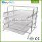 Sliver 3 tier good material iron stationery document file tray mesh magazine rack