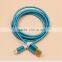 Wholesale 1m/2m/3m fabric braided Colorful high speed cellphone data cables for apple iphone and samsung