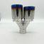 Stainless Steel double outlet Y shape blue Universal tip