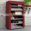 6 layers non-woven fabric steel storage rack Shoes with cloth cover
