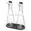 2 Pcs Controlled Flow Glass Olive Oil Vinegar Glass Cruet