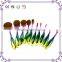 Soft fine hair Custom Private label tooth multi-purpose rainbow oval makeup brush set 10pcs