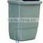 100% HDPE 50L plastic waste bin with metal bar