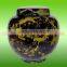 NATURAL STONE BLACK AND GOLD MARBLE URNS