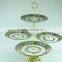 Cake Stand Ceramic/4 Plates Mid-east Style Golden Electroplated Cake Stand