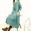 Z&M long sleeve linne dress Women solid color dress long linne dress