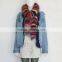 Myfur Customize Fashion Ladies Colorful Crossed Real Fox Fur Scarf Wholesale