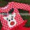 baby clothes winter/fall boutique red Grid ruffle outfits girls reindeer sets Christmas outftis with necklace and headband