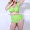 Nylon Lace Up Plus Size High Waist Tankinis Set