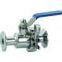 Sanitary zero-retention ball valve