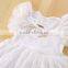 Top Quality Flutter Sleeve Flower Baby Lace Dress Girls Maxi M6102001