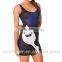 2015designer one piece party dress,MARCELINE DRESS Digital Printing Mini Skirt Package Hip Cool Summer,night dress S119-73