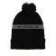 plain black fun custom pompom beanie hat