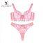 pink transparent new style woman set underwear bra