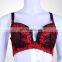 2015 Classical Full Cup Sexy Mature Women Red Lace Slip Embroidered Bra