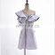 new arrived one shoulder off cute dress white cotton butterfly sleeve fit and flare mini solid dress