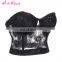 China manufacturer transparent black lace sequins sexy lace backless strapless bra