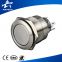 CE RoHS 19mm circle illuminated spdt latching stainless steel push button switch with symbol