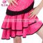 Exciting shiny glittery fabric professional children kids latin dance skirt with arm bands for girls ET-109