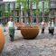 Corten Steel Planters Orb Corten Planters for Garden