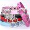 Colorful Bright Diamond Butterfly Knot Pet PU Collar Leash Training Dog Pulling Rope Pet Neck Chain Pet Supplies
